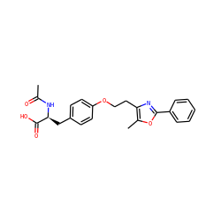 CC(=O)N[C@@H](Cc1ccc(OCCc2nc(-c3ccccc3)oc2C)cc1)C(=O)O ZINC000026837616