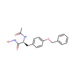 CC(=O)N[C@@H](Cc1ccc(OCc2ccccc2)cc1)C(=O)NO ZINC000095559698