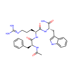 CC(=O)N[C@@H](Cc1ccccc1)C(=O)N[C@@H](CCCN=C(N)N)C(=O)N[C@@H](Cc1c[nH]c2ccccc12)C(N)=O ZINC000026376986