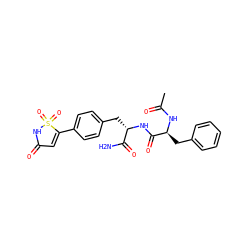 CC(=O)N[C@@H](Cc1ccccc1)C(=O)N[C@@H](Cc1ccc(C2=CC(=O)NS2(=O)=O)cc1)C(N)=O ZINC000013674398