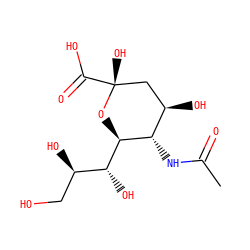 CC(=O)N[C@@H]1[C@@H]([C@H](O)[C@H](O)CO)O[C@](O)(C(=O)O)C[C@H]1O ZINC000001532590