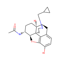 CC(=O)N[C@@H]1CC[C@@]2(O)[C@H]3Cc4ccc(O)c5c4[C@@]2(CCN3CC2CC2)[C@H]1O5 ZINC000013649980