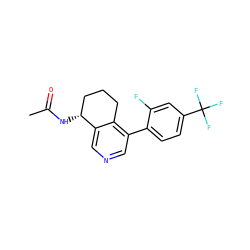 CC(=O)N[C@@H]1CCCc2c(-c3ccc(C(F)(F)F)cc3F)cncc21 ZINC000205712446