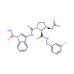 CC(=O)N[C@@H]1CCN(C(=O)Nc2cn(C(N)=O)c3ccccc23)[C@@H]1C(=O)NCc1cccc(Cl)c1 ZINC000200876817