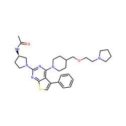 CC(=O)N[C@@H]1CCN(c2nc(N3CCC(COCCN4CCCC4)CC3)c3c(-c4ccccc4)csc3n2)C1 ZINC000146615342