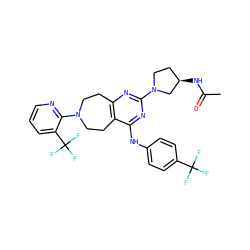 CC(=O)N[C@@H]1CCN(c2nc3c(c(Nc4ccc(C(F)(F)F)cc4)n2)CCN(c2ncccc2C(F)(F)F)CC3)C1 ZINC000066258288