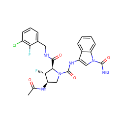 CC(=O)N[C@@H]1CN(C(=O)Nc2cn(C(N)=O)c3ccccc23)[C@H](C(=O)NCc2cccc(Cl)c2F)[C@H]1F ZINC000205048112