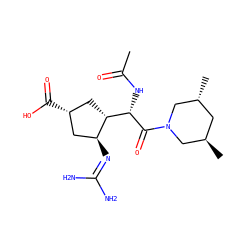 CC(=O)N[C@H](C(=O)N1C[C@H](C)C[C@@H](C)C1)[C@H]1C[C@@H](C(=O)O)C[C@@H]1N=C(N)N ZINC000013560258