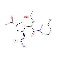 CC(=O)N[C@H](C(=O)N1CCC[C@@H](C)C1)[C@H]1C[C@@H](C(=O)O)C[C@@H]1N=C(N)N ZINC000013560254
