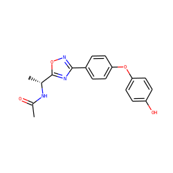 CC(=O)N[C@H](C)c1nc(-c2ccc(Oc3ccc(O)cc3)cc2)no1 ZINC001772613848