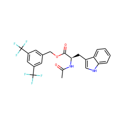 CC(=O)N[C@H](Cc1c[nH]c2ccccc12)C(=O)OCc1cc(C(F)(F)F)cc(C(F)(F)F)c1 ZINC000004533909