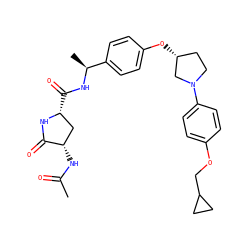 CC(=O)N[C@H]1C[C@@H](C(=O)N[C@@H](C)c2ccc(O[C@@H]3CCN(c4ccc(OCC5CC5)cc4)C3)cc2)NC1=O ZINC001772657182