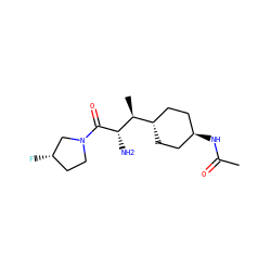 CC(=O)N[C@H]1CC[C@H]([C@H](C)[C@H](N)C(=O)N2CC[C@H](F)C2)CC1 ZINC000253660839
