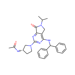 CC(=O)N[C@H]1CCN(c2nc(NC(c3ccccc3)c3ccccc3)c3c(n2)C(=O)N(C(C)C)C3)C1 ZINC000084633344