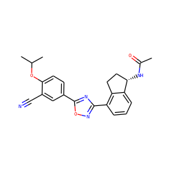 CC(=O)N[C@H]1CCc2c(-c3noc(-c4ccc(OC(C)C)c(C#N)c4)n3)cccc21 ZINC000117428802