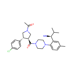 CC(=O)N1C[C@@H](C(=O)N2CCN(c3ccc(C)cc3[C@@H](N)C(C)C)CC2)[C@H](c2ccc(Cl)cc2)C1 ZINC000028824073