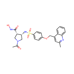 CC(=O)N1C[C@@H](NS(=O)(=O)c2ccc(OCc3cc(C)nc4ccccc34)cc2)[C@@H](C(=O)NO)C1 ZINC000036485879