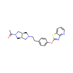 CC(=O)N1C[C@@H]2CN(CCc3ccc(Oc4nc5ncccc5s4)cc3)C[C@@H]2C1 ZINC000095560180