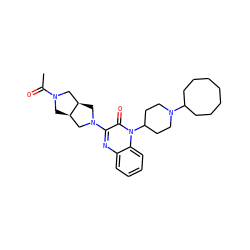 CC(=O)N1C[C@@H]2CN(c3nc4ccccc4n(C4CCN(C5CCCCCCC5)CC4)c3=O)C[C@@H]2C1 ZINC000114710732