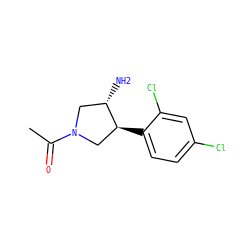 CC(=O)N1C[C@H](c2ccc(Cl)cc2Cl)[C@@H](N)C1 ZINC000014958655