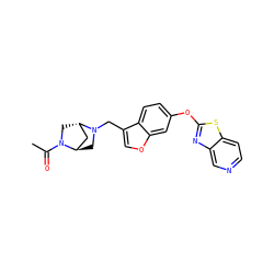CC(=O)N1C[C@H]2C[C@H]1CN2Cc1coc2cc(Oc3nc4cnccc4s3)ccc12 ZINC000101656217