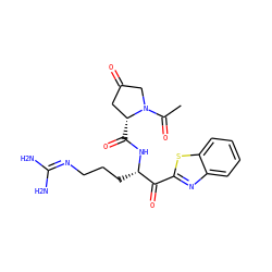 CC(=O)N1CC(=O)C[C@H]1C(=O)N[C@@H](CCCN=C(N)N)C(=O)c1nc2ccccc2s1 ZINC000013526026