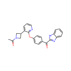 CC(=O)N1CC(c2cccnc2Oc2ccc(C(=O)c3nc4ccccc4[nH]3)cc2)C1 ZINC000139436077