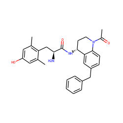CC(=O)N1CC[C@@H](NC(=O)[C@@H](N)Cc2c(C)cc(O)cc2C)c2cc(Cc3ccccc3)ccc21 ZINC000473150564