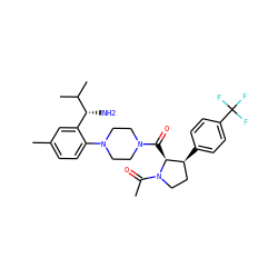 CC(=O)N1CC[C@H](c2ccc(C(F)(F)F)cc2)[C@@H]1C(=O)N1CCN(c2ccc(C)cc2[C@@H](N)C(C)C)CC1 ZINC000029041126
