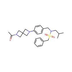CC(=O)N1CC2(C1)CN(c1ccc(CN(CC(C)C)S(=O)(=O)Cc3ccccc3)cc1)C2 ZINC000147235685