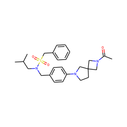 CC(=O)N1CC2(CCN(c3ccc(CN(CC(C)C)S(=O)(=O)Cc4ccccc4)cc3)C2)C1 ZINC000147235970