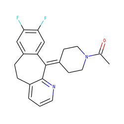 CC(=O)N1CCC(=C2c3cc(F)c(F)cc3CCc3cccnc32)CC1 ZINC000000576137