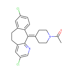 CC(=O)N1CCC(=C2c3ccc(Cl)cc3CCc3cc(Cl)cnc32)CC1 ZINC000026016504