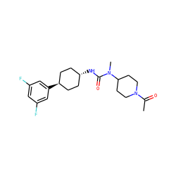 CC(=O)N1CCC(N(C)C(=O)N[C@H]2CC[C@H](c3cc(F)cc(F)c3)CC2)CC1 ZINC000261184528
