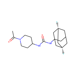 CC(=O)N1CCC(NC(=O)NC23CC4C[C@](F)(C2)C[C@@](F)(C4)C3)CC1 ZINC000066076128