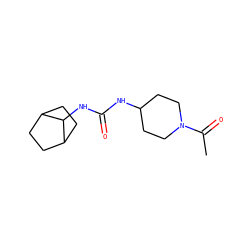 CC(=O)N1CCC(NC(=O)NC2C3CCC2CC3)CC1 ZINC000066076136