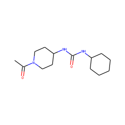 CC(=O)N1CCC(NC(=O)NC2CCCCC2)CC1 ZINC000047829836