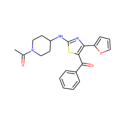 CC(=O)N1CCC(Nc2nc(-c3ccco3)c(C(=O)c3ccccc3)s2)CC1 ZINC000040862461