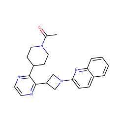 CC(=O)N1CCC(c2nccnc2C2CN(c3ccc4ccccc4n3)C2)CC1 ZINC000140123651