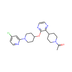 CC(=O)N1CCC(c2nccnc2OC2CCN(c3cc(Cl)ccn3)CC2)CC1 ZINC000096169035