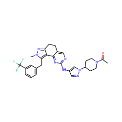 CC(=O)N1CCC(n2cc(Nc3ncc4c(n3)-c3c(nn(C)c3Cc3cccc(C(F)(F)F)c3)CC4)cn2)CC1 ZINC000141184994