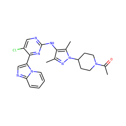 CC(=O)N1CCC(n2nc(C)c(Nc3ncc(Cl)c(-c4cnc5ccccn45)n3)c2C)CC1 ZINC000653891165