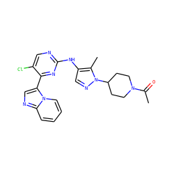 CC(=O)N1CCC(n2ncc(Nc3ncc(Cl)c(-c4cnc5ccccn45)n3)c2C)CC1 ZINC000653891163