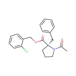 CC(=O)N1CCC[C@@]1(Cc1ccccc1)C(=O)OCc1ccccc1Cl ZINC000049112174