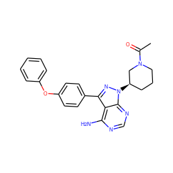 CC(=O)N1CCC[C@@H](n2nc(-c3ccc(Oc4ccccc4)cc3)c3c(N)ncnc32)C1 ZINC000116671324