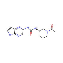 CC(=O)N1CCC[C@H](NC(=O)Nc2cnc3[nH]ccc3n2)C1 ZINC000118760927