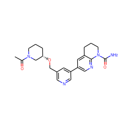 CC(=O)N1CCC[C@H](OCc2cncc(-c3cnc4c(c3)CCCN4C(N)=O)c2)C1 ZINC000221409416