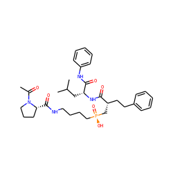 CC(=O)N1CCC[C@H]1C(=O)NCCCC[P@@](=O)(O)C[C@@H](CCc1ccccc1)C(=O)N[C@H](CC(C)C)C(=O)Nc1ccccc1 ZINC000028760797