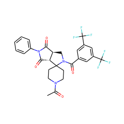 CC(=O)N1CCC2(CC1)[C@@H]1C(=O)N(c3ccccc3)C(=O)[C@H]1CN2C(=O)c1cc(C(F)(F)F)cc(C(F)(F)F)c1 ZINC000026827737