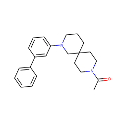 CC(=O)N1CCC2(CCCN(c3cccc(-c4ccccc4)c3)C2)CC1 ZINC000003956171